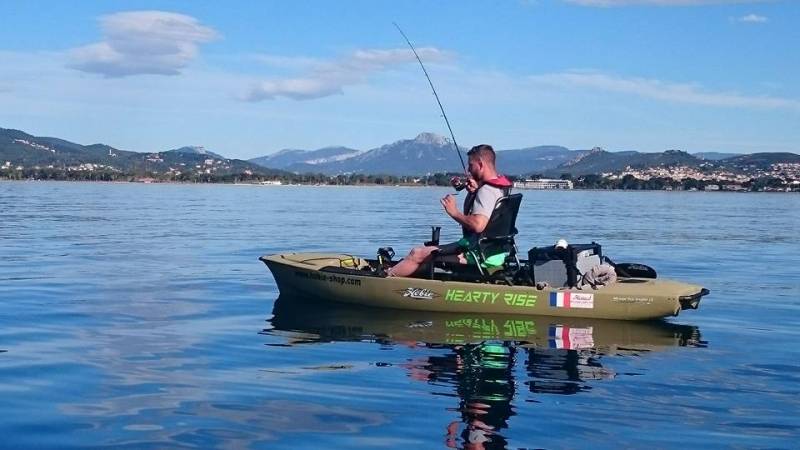 Sea fishing day in a kayak