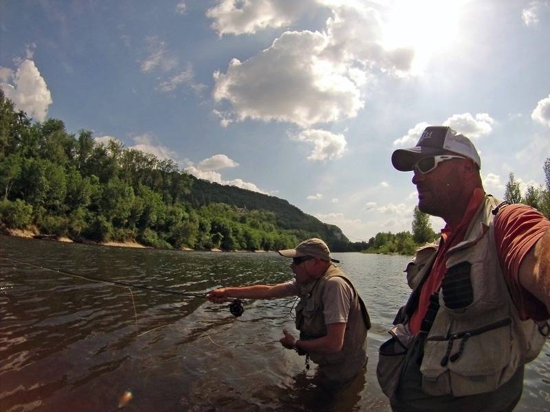 Fly fishing for trout and grayling on the Dordogne