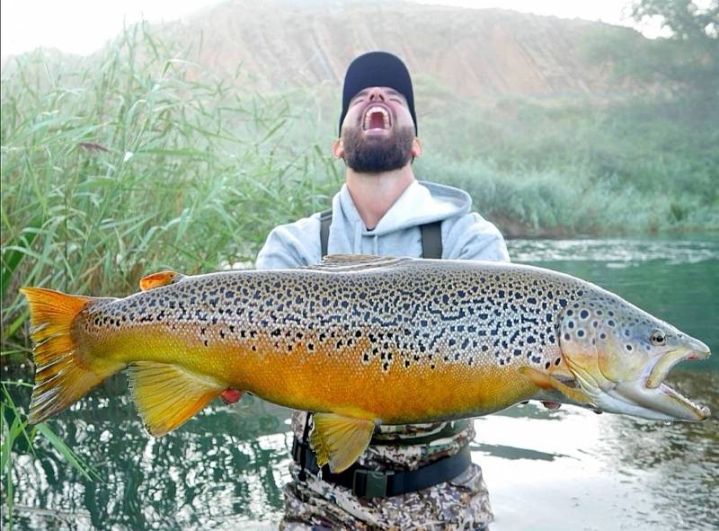 Big trout fishing break in Spain