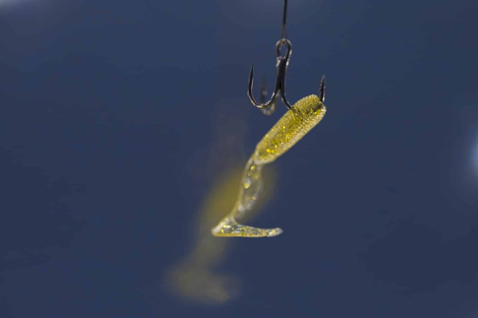 Ned rig : le montage finesse pour perches et black-bass Petit leurre souple monté sur une tête plombée champignon